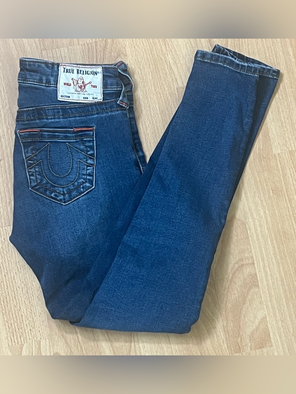 True Religion Women's Skinny Jeans in Dark Blue Denim